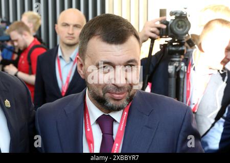 Saint-Pétersbourg, Russie. 7 juin 2024. Denis Pushilin, chef de la République populaire de Donetsk vu lors du Forum économique international de Petersburg 2024 (crédit image : © Maksim Konstantinov/SOPA images via ZUMA Press Wire) USAGE ÉDITORIAL SEULEMENT! Non destiné à UN USAGE commercial ! Banque D'Images