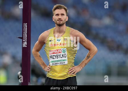 Rome, Italie. 11 juin 2024. Athlétisme : Championnats d'Europe, saut en hauteur, hommes, finale, Mateusz Przybylko d'Allemagne réagit. Crédit : Oliver Weiken/dpa/Alamy Live News Banque D'Images