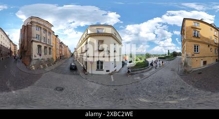 Vue panoramique à 360° de Vieille ville de Varsovie