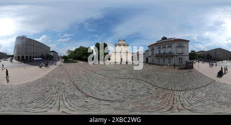 Vue panoramique à 360° de Vieille ville de Varsovie