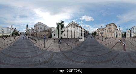 Vue panoramique à 360° de Vieille ville de Varsovie