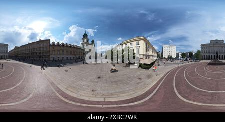 Vue panoramique à 360° de Vieille ville de Varsovie