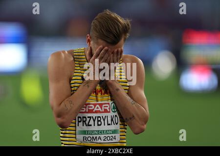 Rome, Italie. 11 juin 2024. Athlétisme : Championnats d'Europe, saut en hauteur, hommes, finale, Mateusz Przybylko d'Allemagne réagit. Crédit : Oliver Weiken/dpa/Alamy Live News Banque D'Images