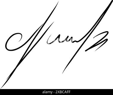 Faux autographe dessiné à la main. Signature manuscrite pour signer les papiers et documents. Illustration vectorielle Illustration de Vecteur