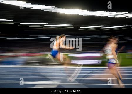 Rome, Italie. 11 juin 2024. Néerlandaise Femke bol photographiée en action lors de la course féminine du 400 m haies, lors des Championnats d'Europe d'athlétisme à Rome, en Italie, le mardi 11 juin 2024. Les Championnats d'Europe d'athlétisme se déroulent du 7 au 12 juin. BELGA PHOTO JASPER JACOBS crédit : Belga News Agency/Alamy Live News Banque D'Images