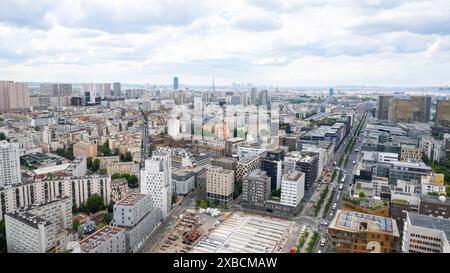 paris, france, vue aérienne du 13ème arrondissement à Paris, éditorial seulement. Banque D'Images