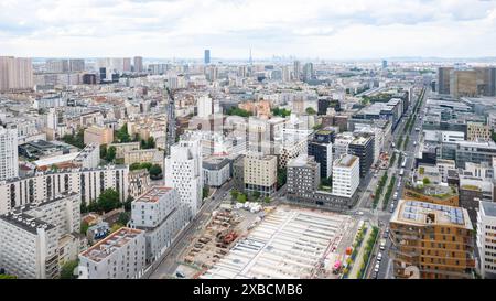 paris, france, vue aérienne du 13ème arrondissement à Paris, éditorial seulement. Banque D'Images