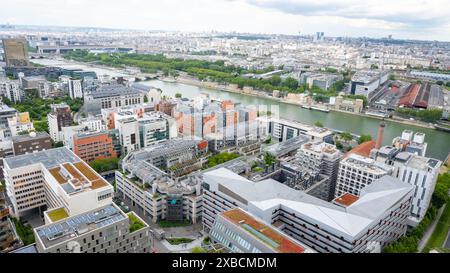 paris, france, vue aérienne du 13ème arrondissement à Paris, éditorial seulement. Banque D'Images