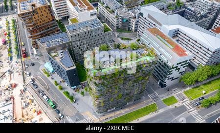 paris, france, vue aérienne du 13ème arrondissement à Paris, éditorial seulement. Banque D'Images