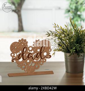 Fthers Day Gift laser Cut File SVG Dad Standing laser Files et DIY Gift Téléchargement numérique. C'est les fichiers découpés au laser sont des fichiers numériques qui sont utilisés pour c Illustration de Vecteur