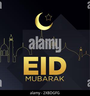 Illustration vectorielle Eid Moubarak Illustration de Vecteur