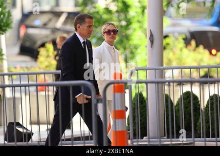 Wilmington (États-Unis d'Amérique). 07 juin 2024. Hunter Biden et sa femme, Melissa Cohen Biden, arrivent au J. Caleb Boggs Federal Building à Wilmington, Delaware pour le cinquième jour de son procès pour possession illégale présumée d'une arme de poing et mensonge sur sa consommation de drogue lorsqu'il a acheté l'arme en 2018, le vendredi 7 juin 2024. Crédit : Saquan Stimpson/CNP/SIPA USA pour NY Post (RESTRICTION : NO Daily mail. AUCUN journal de New York ou du New Jersey ni aucun journal dans un rayon de 75 milles autour de New York.) Crédit : Sipa USA/Alamy Live News Banque D'Images