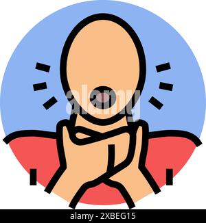 illustration vectorielle d'icône de couleur d'accident de blessure domestique étouffant Illustration de Vecteur