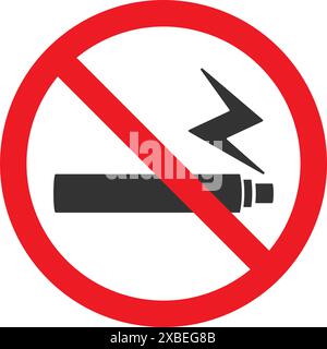 Aucun signe de vapotage avec symbole e-cigarette en vecteur Illustration de Vecteur