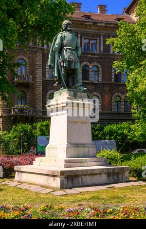 Statue de György Szondy, Budapest, Hongrie Banque D'Images