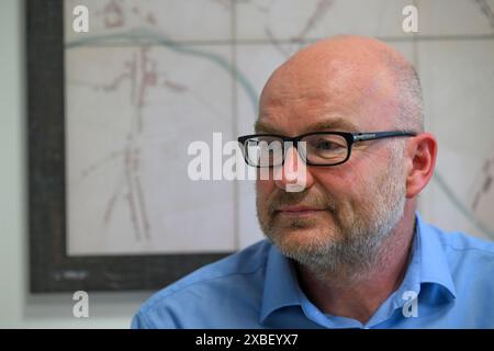 Brno, République tchèque. 10 juin 2024. Tomas Lichovnik, juge sortant de la Cour constitutionnelle, a accordé une interview à l'Agence de presse tchèque (CTK), Brno, le 10 juin 2024. Crédit : Vaclav Salek/CTK photo/Alamy Live News Banque D'Images