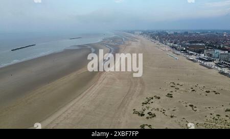 Drone photo plage de Dunkerque france europe Banque D'Images