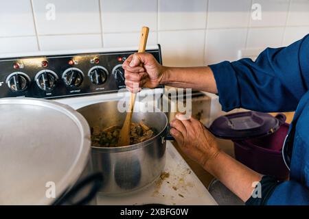 Cuisine traditionnelle samp et haricots. Banque D'Images