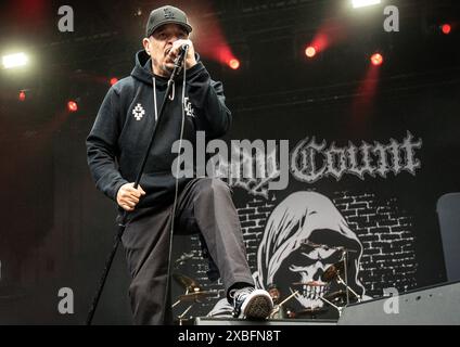 11.06.2024, xlakx, musique de divertissement, Body Count ft. Ice-T emspor, V.L. rappeur Ice-T buergerl. Tracy Lauren Marrow von der Band Body Count ft Ice-T waehrend eines Konzertes Live auf der Buehne im Rahmen des Open Air Sommerkonzerte auf der Zitadelle Spandau. Berlin *** 11 06 2024, xlakx, Entertainment Music,Body Count ft Ice T emspor, v l rappeur Ice T buergerl Tracy Lauren Marrow du groupe Body Count ft Ice T lors d'un concert live sur scène à l'Open Air Sommerkonzerte au Zitadelle Spandau Berlin Banque D'Images