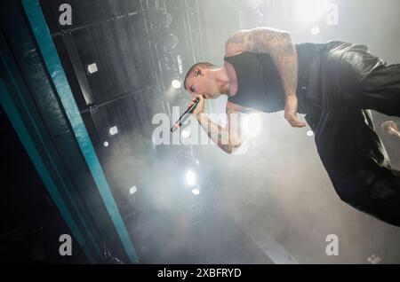 Winston McCall de Parkway Drive se produisant au Floyd Live Music venue, Athènes / Grèce, juin 2024 Banque D'Images