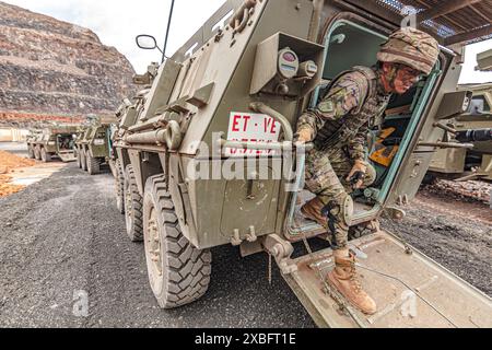 Brigade canarienne XVI. manœuvres militaires et tirs. Banque D'Images