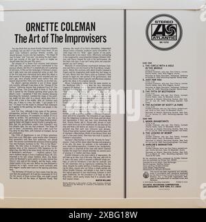 Couverture de disque vinyle vintage. Ornette Coleman-L'Art des improvisateurs 1960 Banque D'Images