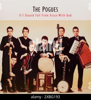 Couverture de disque vinyle vintage. Les Pogues-si je devais tomber de la grâce avec Dieu 1988 Banque D'Images