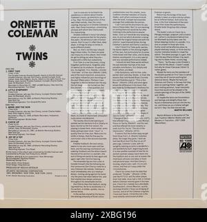 Couverture de disque vinyle vintage. Ornette Coleman-Twins 1971 Banque D'Images