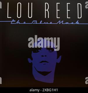 Couverture de disque vinyle vintage. Lou Reed-le masque bleu 1982 Banque D'Images