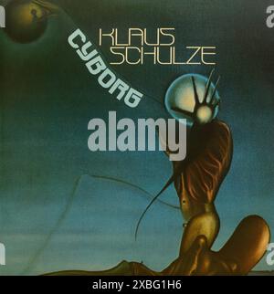 Couverture de disque vinyle vintage. Klaus Schulze-Cyborg 1973 Banque D'Images