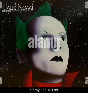 Couverture de disque vinyle vintage. Klaus Nomi-in concert 1986 Banque D'Images