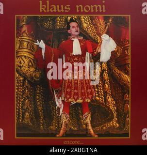 Couverture de disque vinyle vintage. Klaus Nomi-encore 1983 Banque D'Images