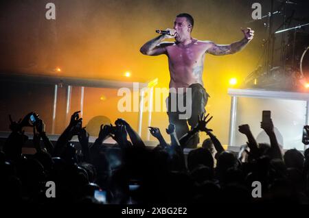 Winston McCall de Parkway Drive se produisant au Floyd Live Music venue, Athènes / Grèce, juin 2024 Banque D'Images