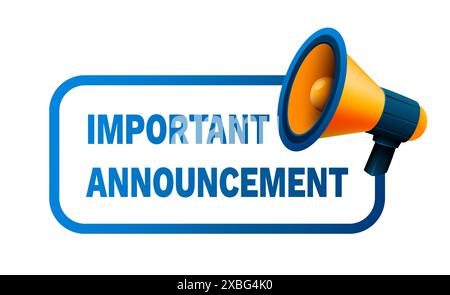 Annonce importante, mégaphone annonce des nouvelles. Vecteur Illustration de Vecteur