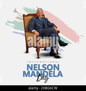 Joyeux Nelson Mandela Journée internationale du 18 juillet abstrait illustration vectorielle design Illustration de Vecteur