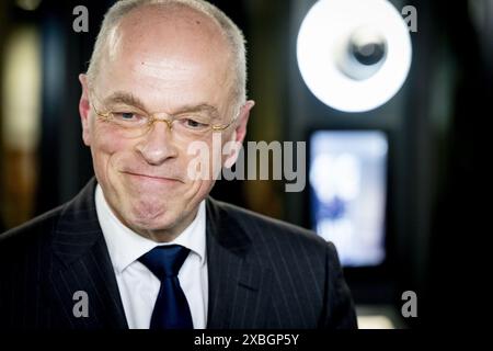 La Haye, pays-Bas. 12 juin 2024. LA HAYE - Président du Sénat Jan Anthonie Bruijn après la conversation. Le formateur Richard van Zwol reçoit le président du Sénat Jan Anthonie Bruijn dans la zone de formation de la Chambre des représentants. ANP ROBIN UTRECHT netherlands Out - belgique Out Credit : ANP/Alamy Live News Banque D'Images