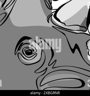 Animal rhinocéros d'Afrique. Faune et nature africaines. Gros mammifère en safari. Illustration vectorielle plate isolée Illustration de Vecteur