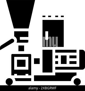 illustration vectorielle d'icône de glyphe de granulés de bois de moulin à pellets Illustration de Vecteur