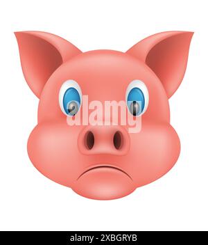 pig museau emoji sticker illustration vectorielle isolé sur fond blanc Illustration de Vecteur