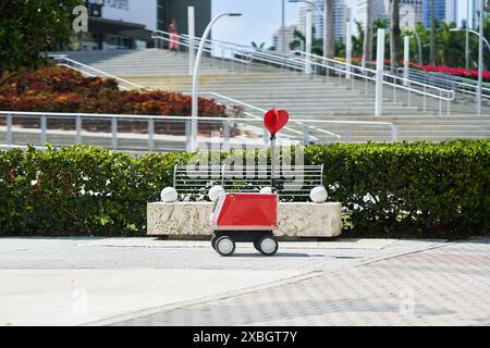 Photo de Miami de livraison de nourriture sans chauffeur Banque D'Images