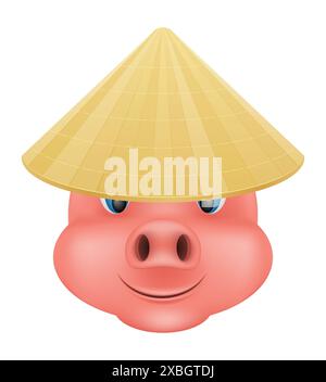 pig museau emoji sticker illustration vectorielle isolé sur fond blanc Illustration de Vecteur