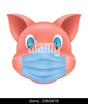 pig museau emoji sticker illustration vectorielle isolé sur fond blanc Illustration de Vecteur
