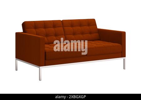 Rendu 3d de Florence Knoll canapé décontracté   velours Banque D'Images