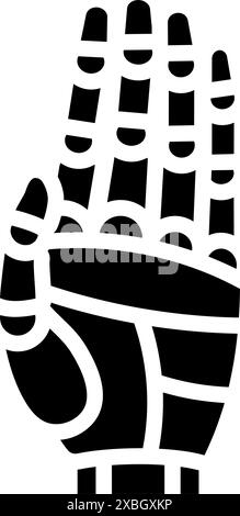 illustration vectorielle d'icône de glyphe de geste de main d'arrêt de robot Illustration de Vecteur