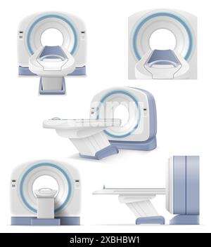 scanner irm ct pour la recherche médicale et l'illustration vectorielle de détection de maladie isolée sur fond blanc Banque D'Images