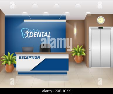 bureau de réception dans le lieu de travail de bureau d'un gestionnaire ou administrateur illustration vectorielle stock Banque D'Images
