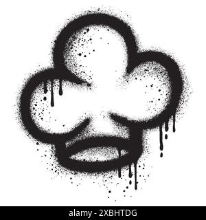 Graffiti chapeau de chef avec peinture noire en aérosol. Illustration de Vecteur