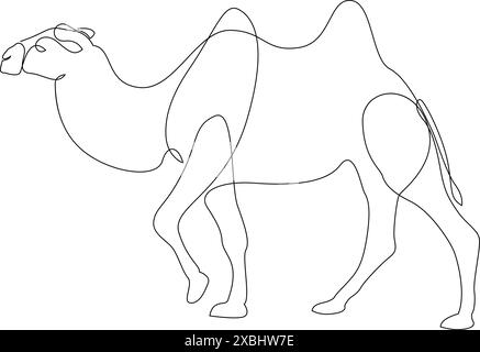 Dessin au trait continu de chameau. Une lignée de chameaux arabes. Illustration vectorielle Illustration de Vecteur