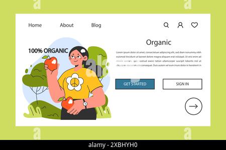 Bannière web ou page de destination World Vegan Day. Allez vegan. Consommation biologique de légumes, légumes verts, plantes ou fruits. Régime à base de plantes sans cruauté avec nutrition et vitamines. Illustration vectorielle plate Illustration de Vecteur