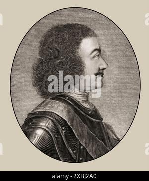 Portrait de Pierre le Grand, Pierre Ier ou Pyotr Alexeyevich Romanov, 1672-1725, Empereur de l'Empire russe, optimisé numériquement Banque D'Images